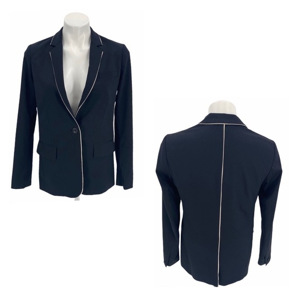 RAG & BONE Black & Ivory Single Breasted Blazer Size 0 - Picture 4 of 9